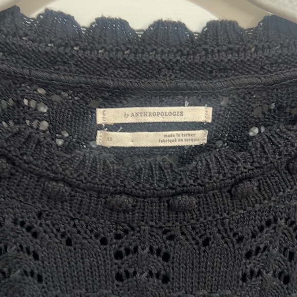 Anthropologie Pointell Sweater tee black - Picture 3 of 5